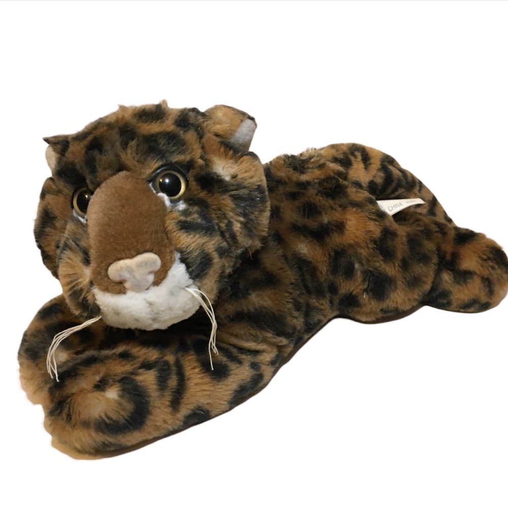 Leopard Plush Cheetah Cub Baby Rattle Stuffed Animal 12" Big Cat Main Joy RARE